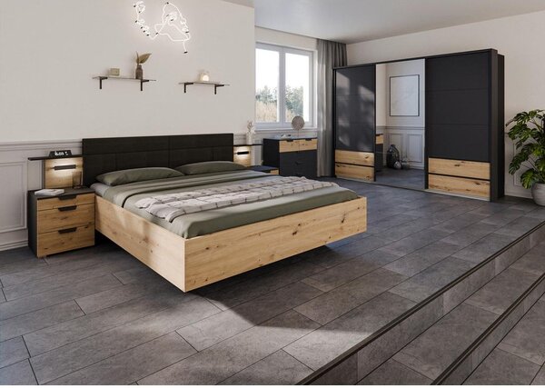 Premium Living Omara Z Drsnimi Vrati Karpo, Siva, Barva Hrasta