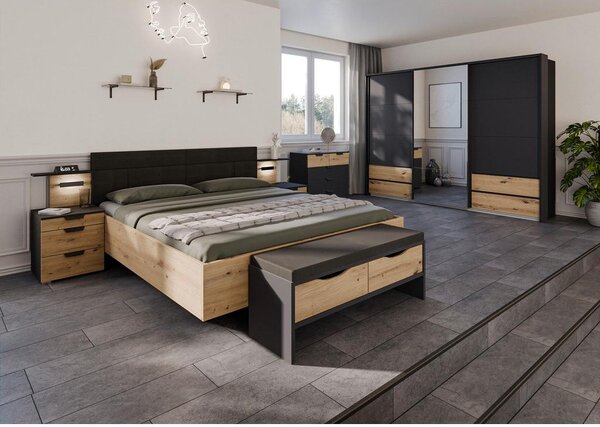 Premium Living Klop Za Pred Posteljo Karpo, Siva, Barva Hrasta