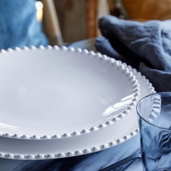 Krožnik iz bele keramike Costa Nova Pearl, ⌀ 28 cm