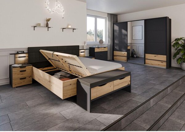 Premium Living Omara Z Drsnimi Vrati Karpo, Siva, Barva Hrasta
