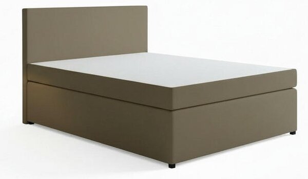 BOXSPRING POSTELJA 140 cm x 200 cm , tekstil, leseni material peščene barve