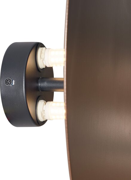 Dizajnerska stenska svetilka bronasta organska 32 cm 2-luči - Pulley