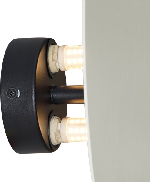 Dizajnerska stenska svetilka bež organska 32 cm 2-luči - Pulley