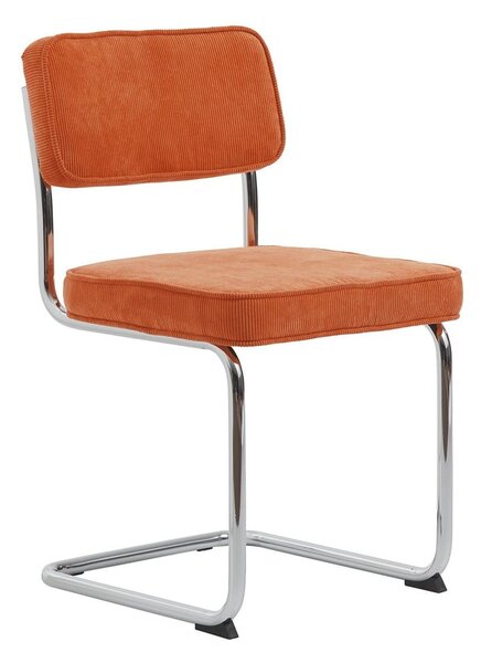 Oranžen jedilni stol iz rebrastega žameta Rupert – Unique Furniture