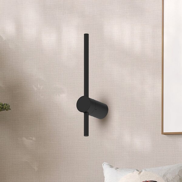 Milagro Lighting LED stenska svetilka Swing, višina 30 cm, CCT, kovina, črna, Črna, Dnevna soba / jedilnica, Kovina, Sodobni