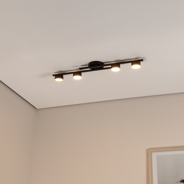 EMIBIG LIGHTING Stropna svetilka Fragment, črna barva, dolžina 86 cm, kovina, 4-svetlobna., zatemnjen, Črna, Dnevna soba / jedilnica, Kovina, Sodobni