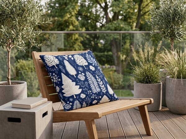 Prevleka za blazino iz mikrovlaken INDIGO BLOOM 45x45 cm, modra