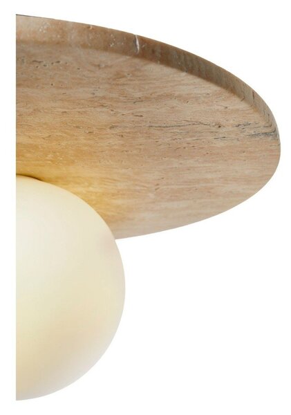 Bež lončena stropna svetilka s steklenim senčilom ø 12 cm Hilde – Opviq lights