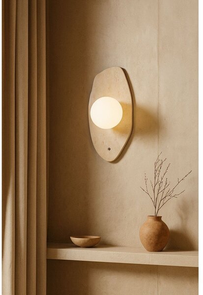 Bež lončena stenska svetilka ø 10 cm Hilde – Opviq lights