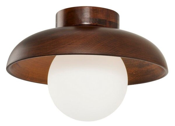 Rjava stropna svetilka s steklenim senčilom ø 24 cm Elsa – Opviq lights