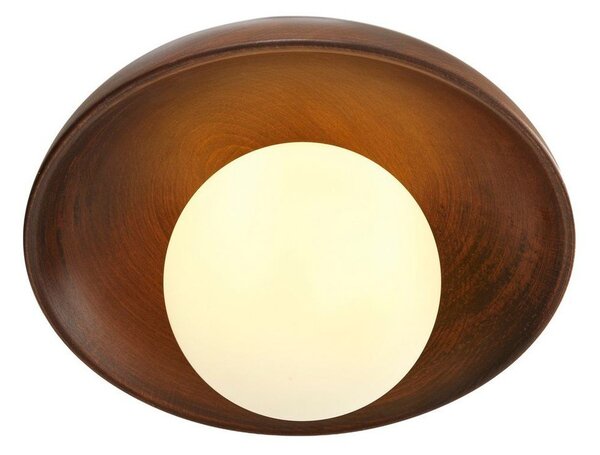 Rjava stropna svetilka s steklenim senčilom ø 24 cm Elsa – Opviq lights
