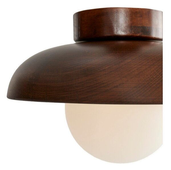 Rjava stropna svetilka s steklenim senčilom ø 24 cm Elsa – Opviq lights