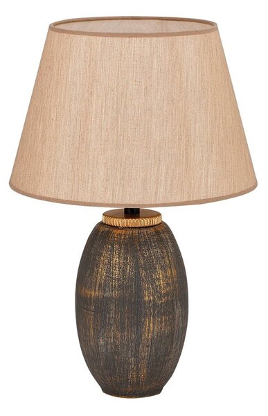 Siva/bež namizna svetilka s tekstilnim senčilom (višina 46 cm) Yakamoz – Opviq lights
