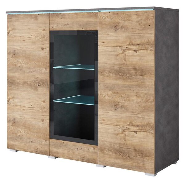 P & B Visoka Komoda Vera 120, Antracit, Barva Hrasta