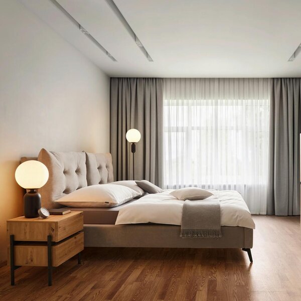 Bessagi Home Oblazinjena Postelja Dreamy, Svetlo Siva, 180x200