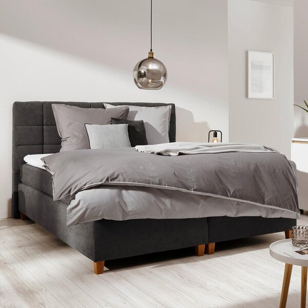 Bessagi Home Postelja Boxspring Jerry, Temno Siva, 180x200
