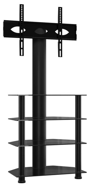 VidaXL Kotno TV stojalo 4-nadstropno za 32-70" črno