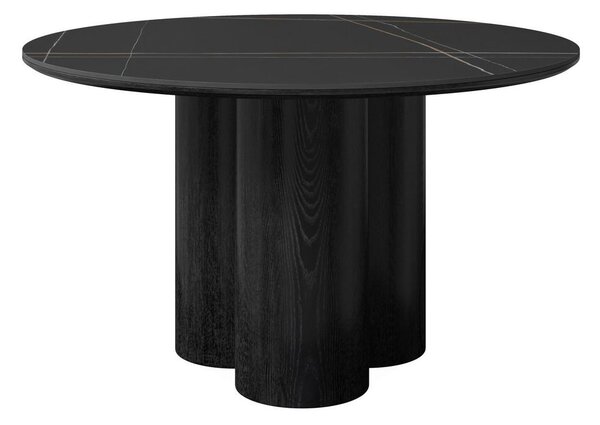 Bessagi Home Jedilna Miza Kiano, Črna, Porcelan, Ø 130cm
