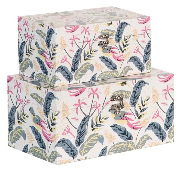 Dekorativne škatle za shranjevanje v kompletu 2 ks 30x18x15 cm Birds – Ixia