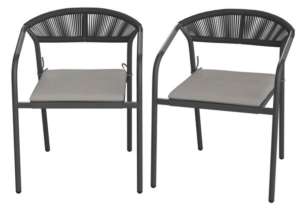 Bessagi Garden Set Vrtnih Stolov Benicio, Temno Siva, 2 Kos