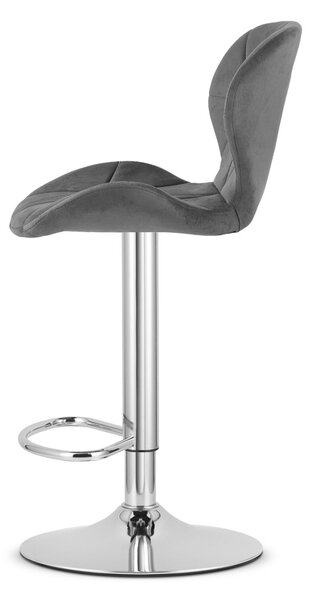 Barski stol WEST VELVET, siva