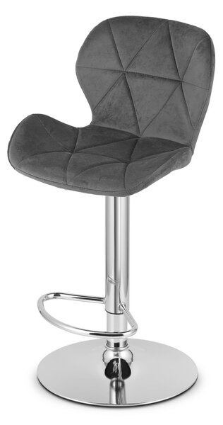 Barski stol WEST VELVET, siva