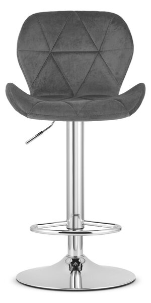 Barski stol WEST VELVET, siva