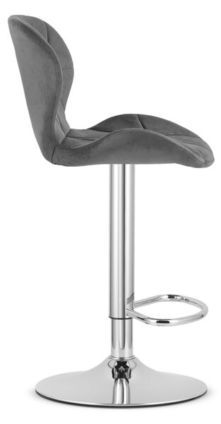 Barski stol WEST VELVET, siva