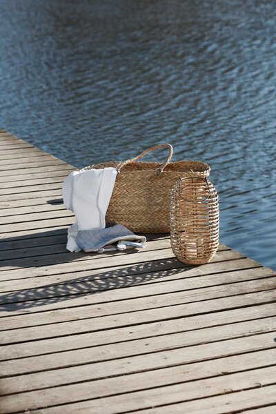 IB Laursen Lanterna za sveče COASTAL LIGHT iz morske trave 37x20 cm