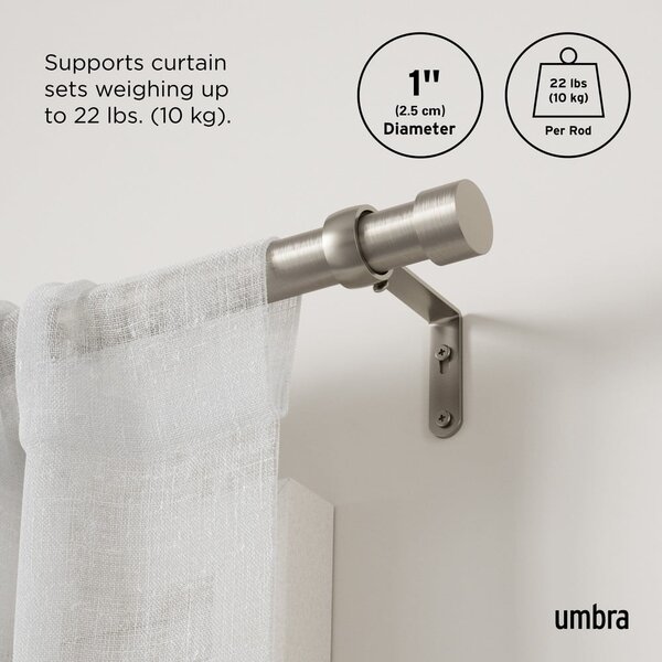 Karnisa iz nerjavečega jekla z nastavljivo dolžino 168 - 305 cm Cappa – Umbra