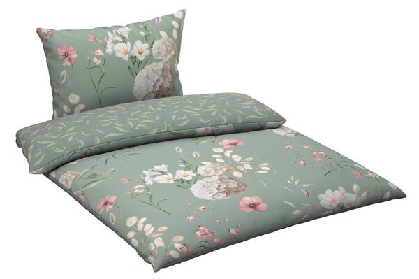 OBOJESTRANSKA POSTELJNINA 140/200 cm flanela zelena