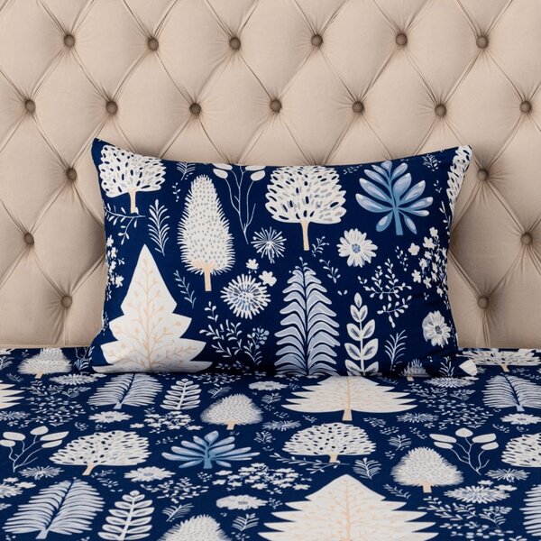 Prevleka za vzglavnik iz mikrotkanine INDIGO BLOOM 50x70 cm, modra
