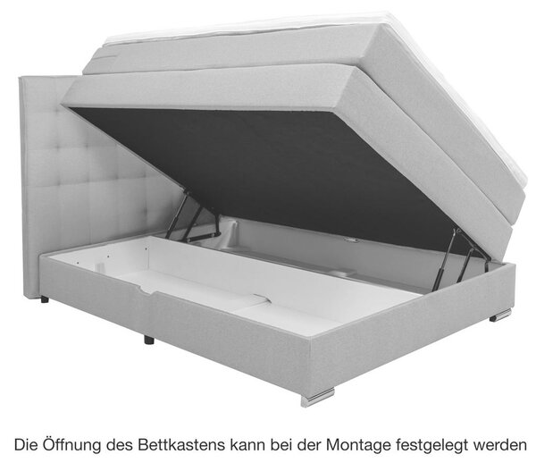 BOXSPRING POSTELJA 120 cm x 200 cm , tekstil temno siva