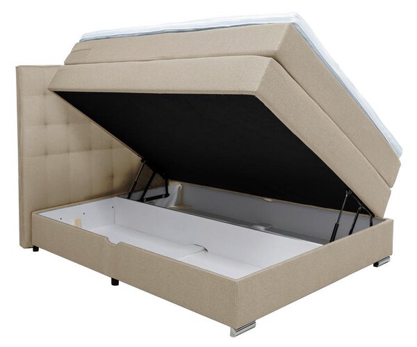 BOXSPRING POSTELJA 120 cm x 200 cm , tekstil bež