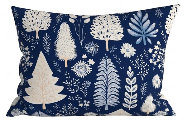 Prevleka za vzglavnik iz mikrotkanine INDIGO BLOOM 50x70 cm, modra