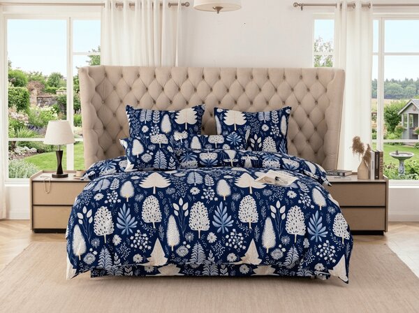 Posteljnina iz mikrovlaken INDIGO BLOOM modra Dimenzije posteljnine: 2 kom 70 x 90 cm | 200 x 220 cm