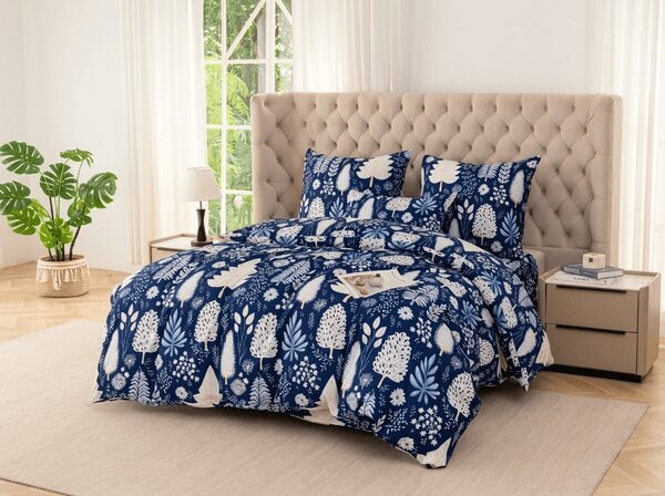 Posteljnina iz mikrovlaken INDIGO BLOOM modra Dimenzije posteljnine: 2 kom 70 x 90 cm | 200 x 220 cm