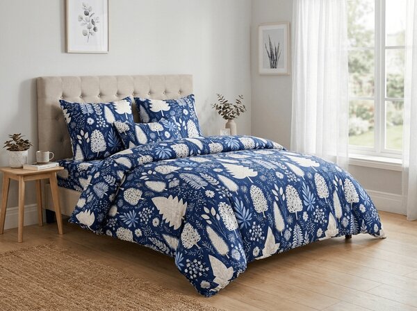 Posteljnina iz mikrovlaken INDIGO BLOOM modra Dimenzije posteljnine: 2 kom 70 x 90 cm | 200 x 220 cm