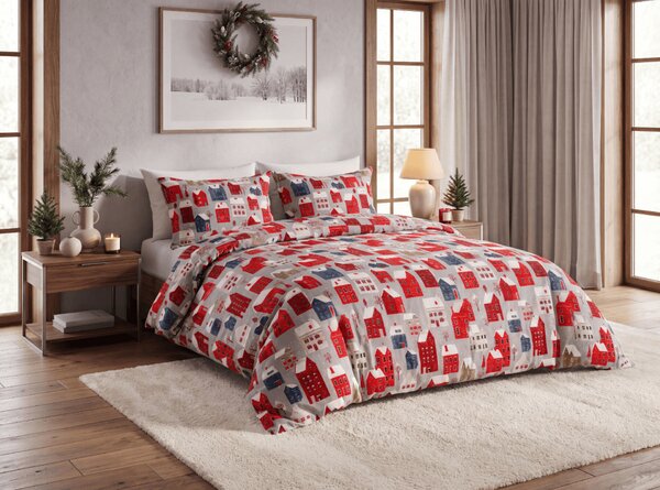 Posteljnina iz mikrovlaken WINTER COTTAGE siva Dimenzije posteljnine: 70 x 90 cm | 140 x 200 cm