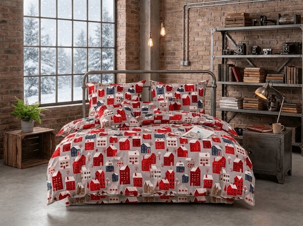 Posteljnina iz mikrovlaken WINTER COTTAGE siva Dimenzije posteljnine: 70 x 90 cm | 140 x 200 cm