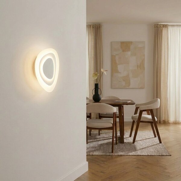 Lindby LED-stenna svetilka Delar, bela, 25 x cm, z možnostjo zatemnitve, zatemnjen, Bela, Dnevna soba / jedilnica, Plastika, Sodobni