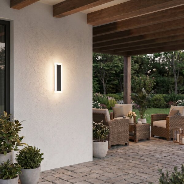 Milagro Lighting LED zunanja stenska svetilka Wow, črna/bela, kovina, IP54, CCT, Črna, Kovina, Sodobni