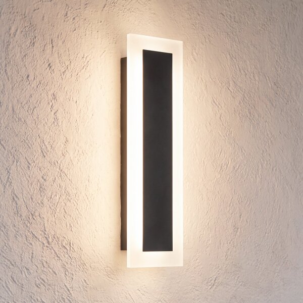 Milagro Lighting LED zunanja stenska svetilka Wow, črna/bela, kovina, IP54, CCT, Črna, Kovina, Sodobni