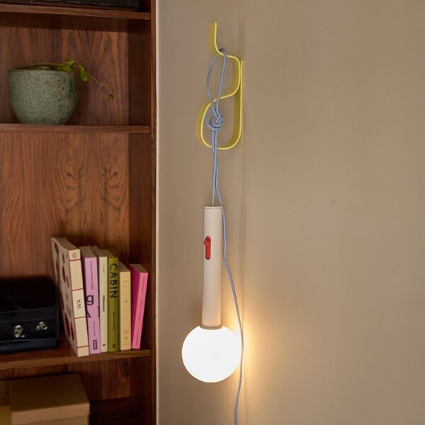Hübsch LED-stenna svetilka Talk, svetlo siva/modra, dolžina 30 cm, železo/steklo, zatemnjen, Siva, Dnevna soba / jedilnica, Kovina, Sodobni