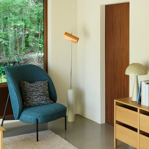 Hübsch LED-stoječa svetilka Reflector, oranžna, višina 160 cm, železo, zatemnjen, Oranžna, Dnevna soba / jedilnica, Kovina, Skandinavski