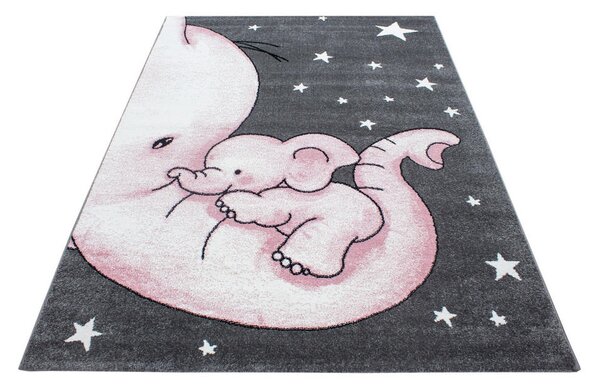 OTROŠKA PREPROGA Kids 560 80/150 cm tkano siva, bela, pink