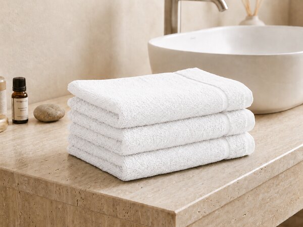 Brisača Classic 30x30 cm bela, 100% bombaž