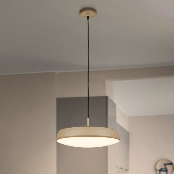 Briloner LED-visoka svetilka Nala, bež, kovina/plastika, Ø 35 cm, Bež, Dnevna soba / jedilnica, Plastika, Sodobni