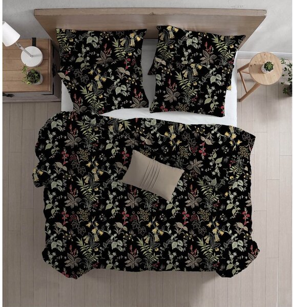 Posteljnina iz renforcé bombaža FLORWELLA črna Dimenzije posteljnine: 70 x 90 cm | 140 x 200 cm