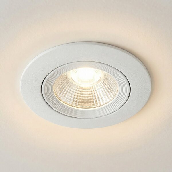 Sigor LED vgradni stropni reflektor Diled, Ø 8,5 cm, 6 W, 3.000 K, bela, zatemnjen, Bela, Dnevna soba / jedilnica, Aluminij, Sodobni, Vgradne svetilke okrogle